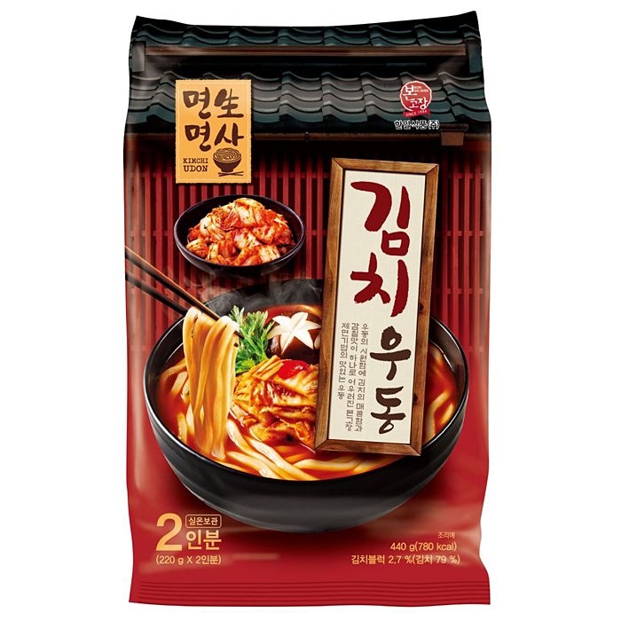 본고장 면생면사 김치우동(2인) 440g