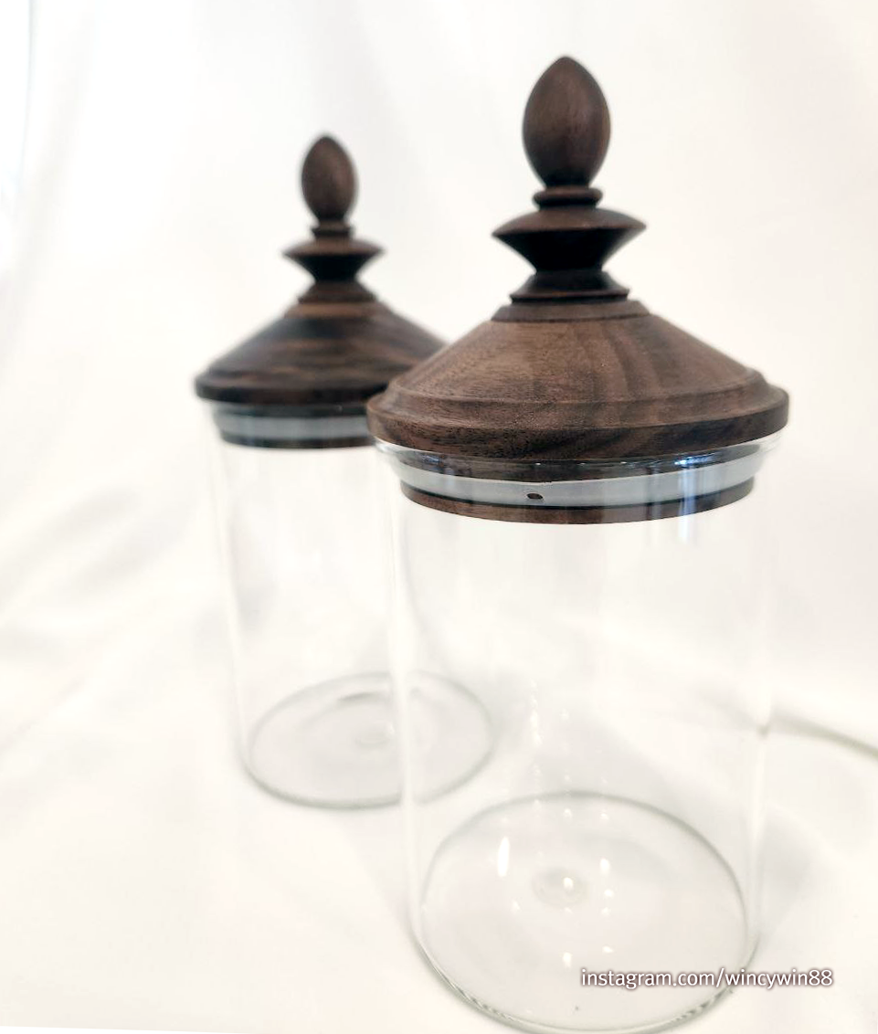 Glass Jar with Wooden Lid